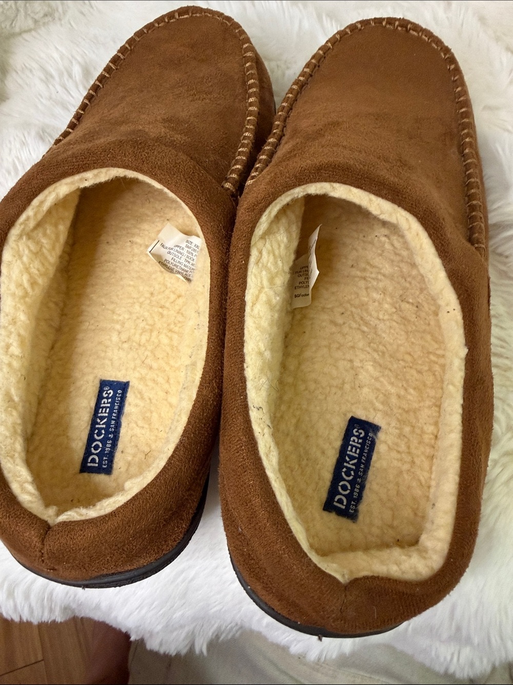 Dockers Brown Suede Slip-On Moccasins | Size Men’s XXL 13-14 - Picture 2 of 5